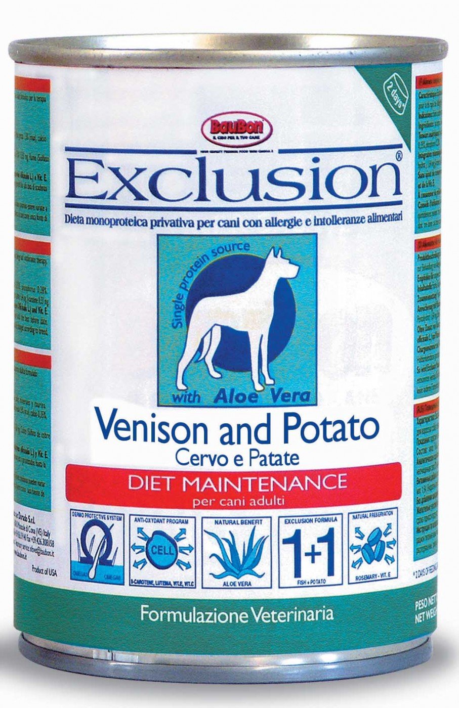 Exclusion Diet Hypoallergenic Cervo e Patate 400 gr 1 Lattina