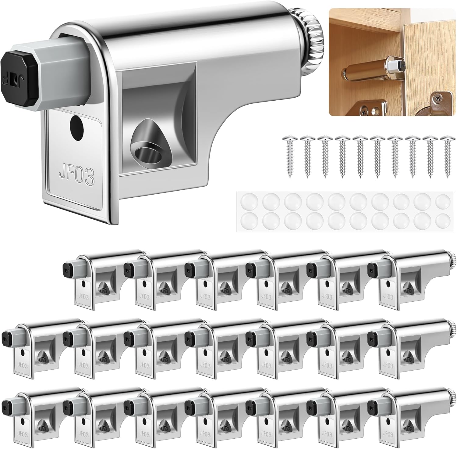 Soft Closing Cabinet Hinges with Door Bumper, Adjustable Slow Close Door Dampers for Noise Reduction&Smooth Closure, Wardrobe/Kitchen/Bookcase, Hydraulic Cabinet Hinges (with Screws) (20 Pack)