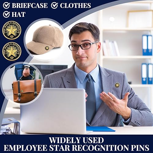 Miniatura 5 de Ceenna 50 pines de solapa para empleados del mes, regalo de reconocimiento de estrellas a granel, esmalte chapado en oro, regalo de recompensa de