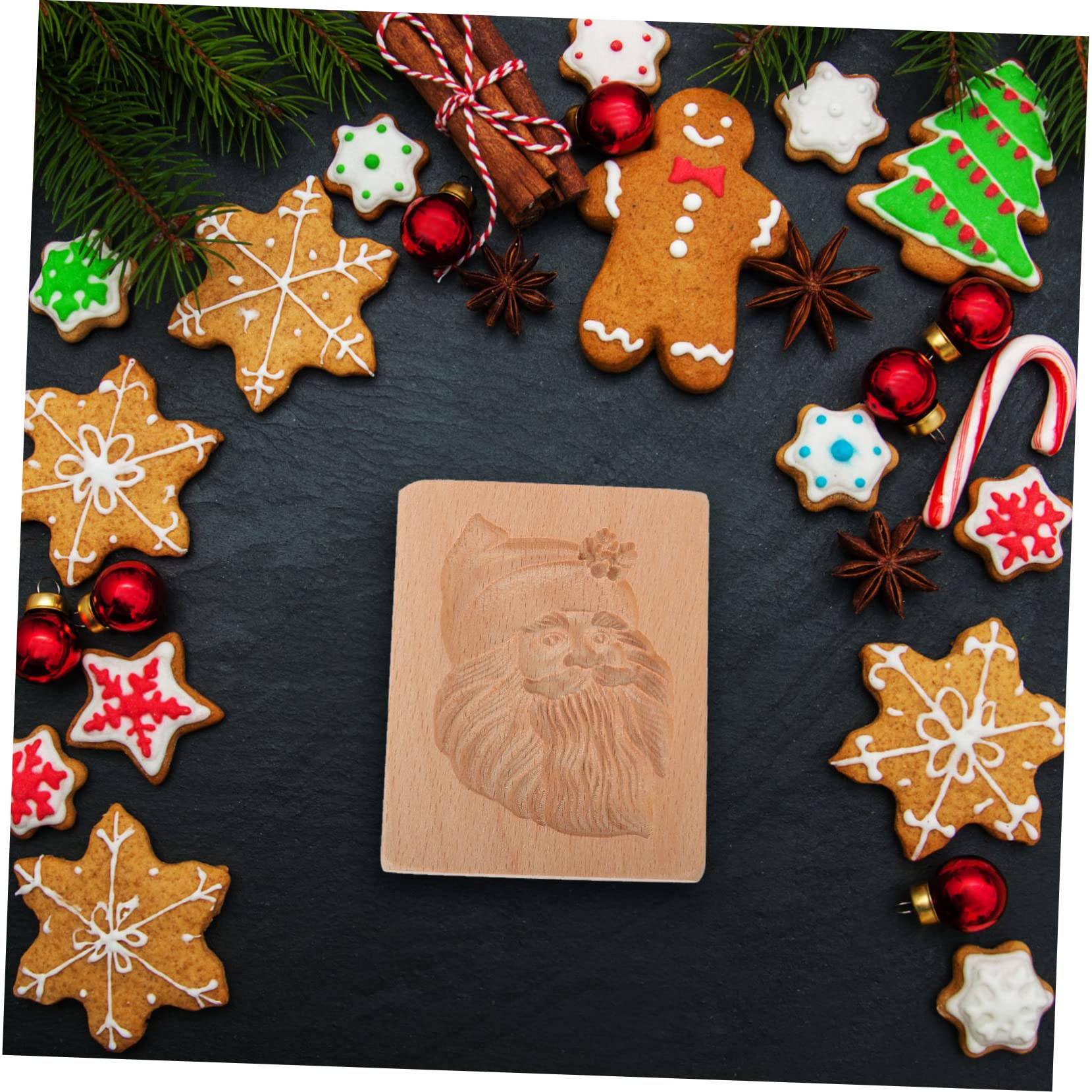 MAGICLULU 3 Pièces emporte-pièce en bois Pâtisserie homme cookie diplômé empreneurs à biscuits emporte piece pere noel moule gateau noel moule gateau de de Noël à biscuits