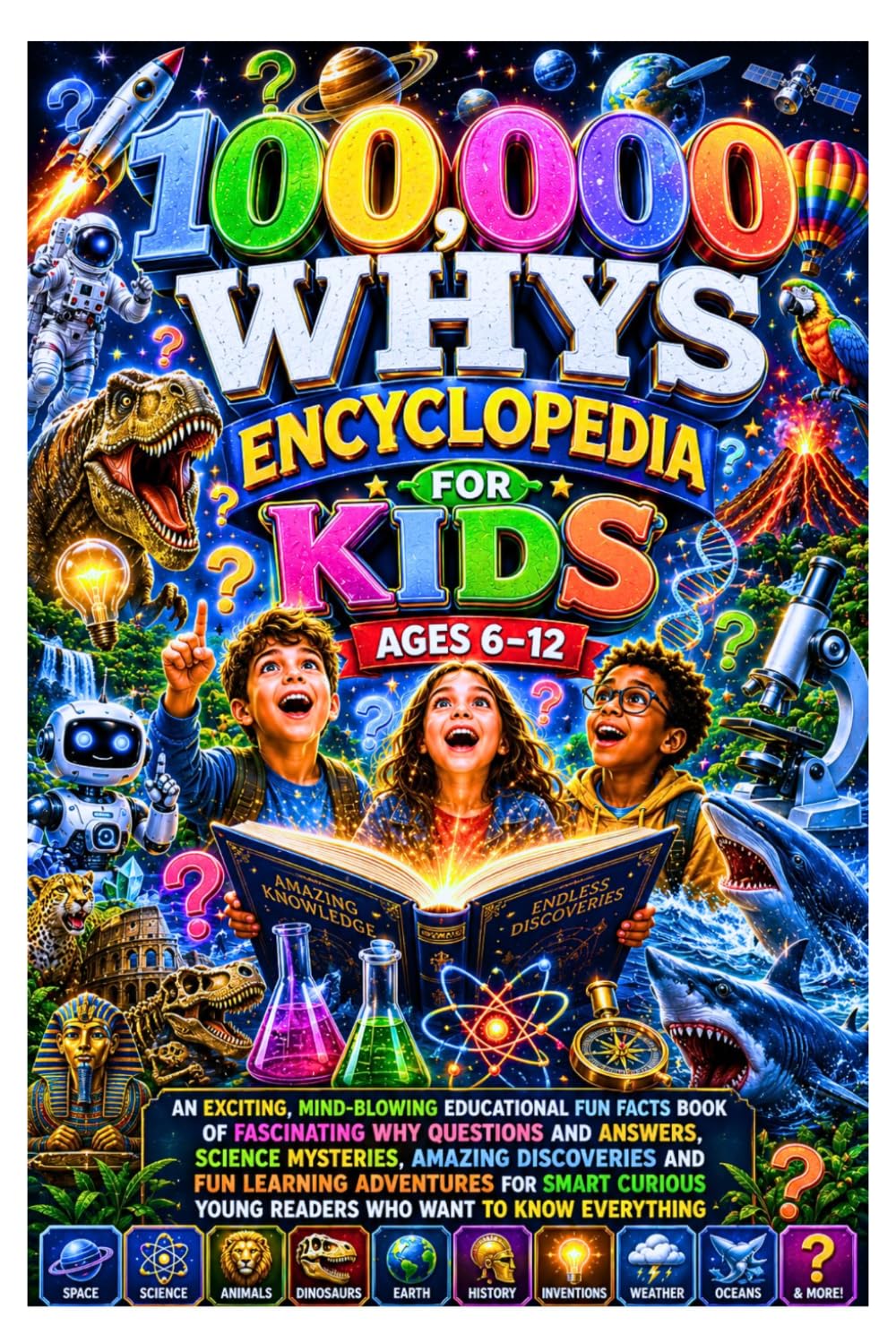 100,000 Whys Encyclopedia For Kids Ages 6–12: An Exciting, Mind-Blowing Educational Fun Facts Book of Fascinating Why Questions and Answers, Science ... Adventures for Smart Curious Young Readers.