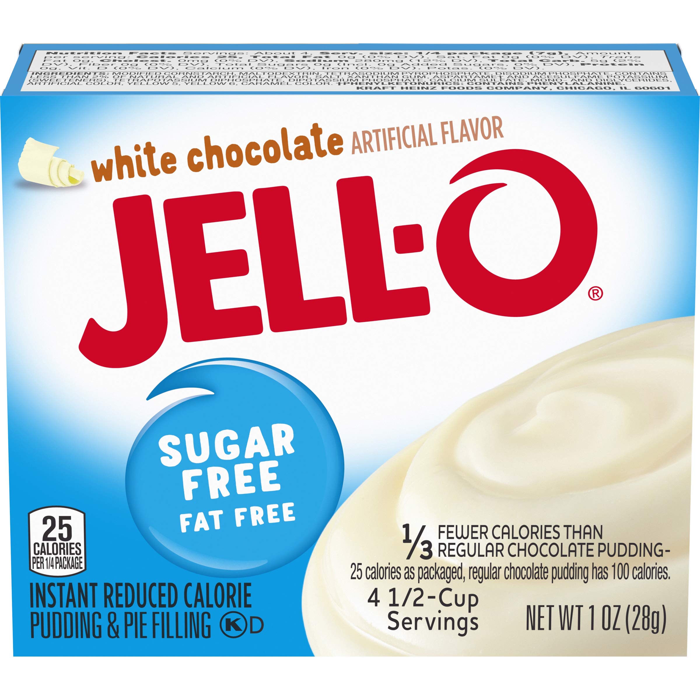 Jello Sugar Free White Chocolate Pudding Mix 28g