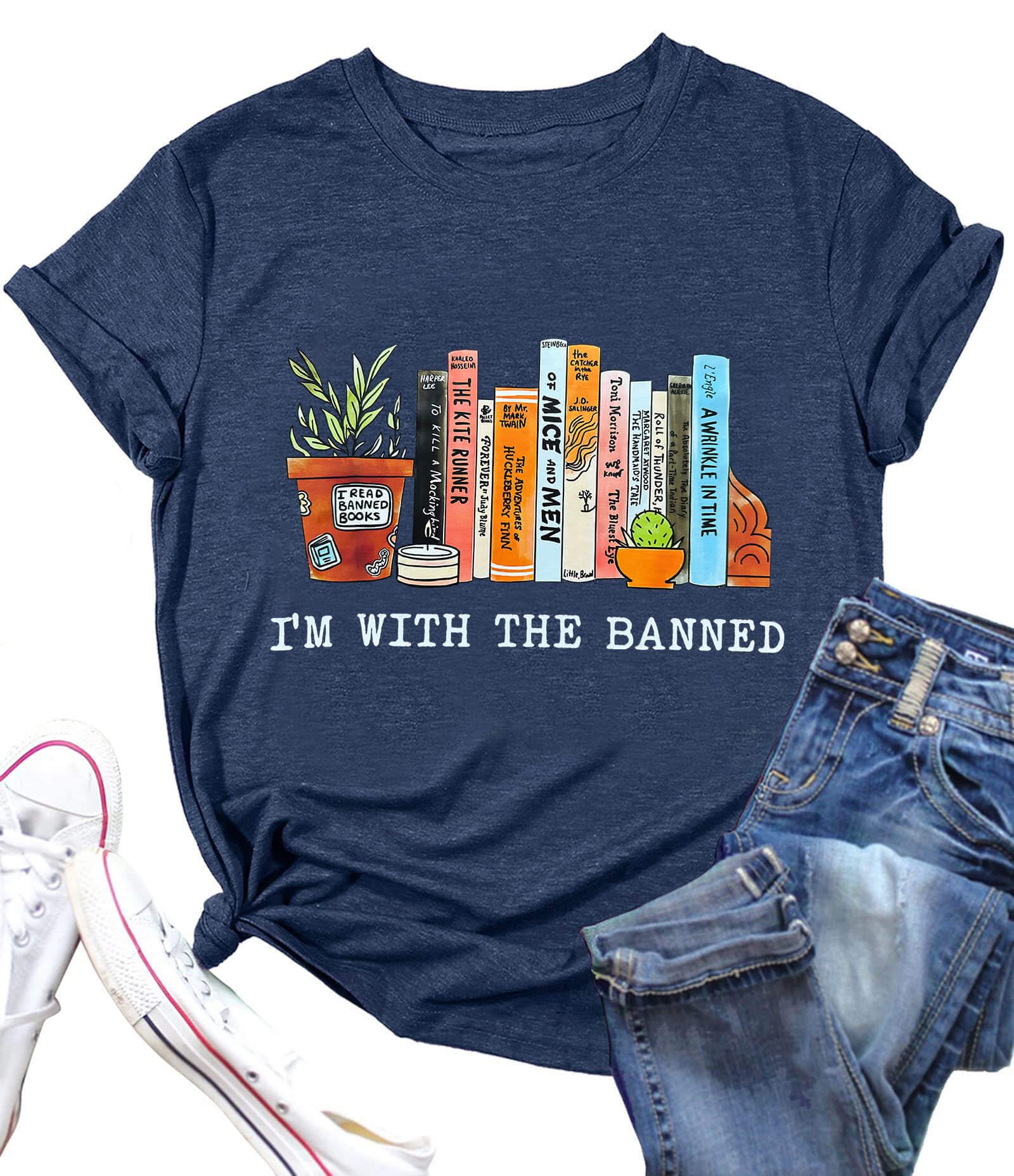Books Shirts for Women Reading Tshirts Gifts for Teacher Bookworm Readers Librarian Bibliophile Tee Tops S-XXL