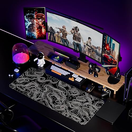 Vista 115 de Alfombrilla de escritorio, alfombrilla grande para mouse de 35 x 15.6 pulgadas, XXL extendida para juegos, con base antideslizante, alfombrilla