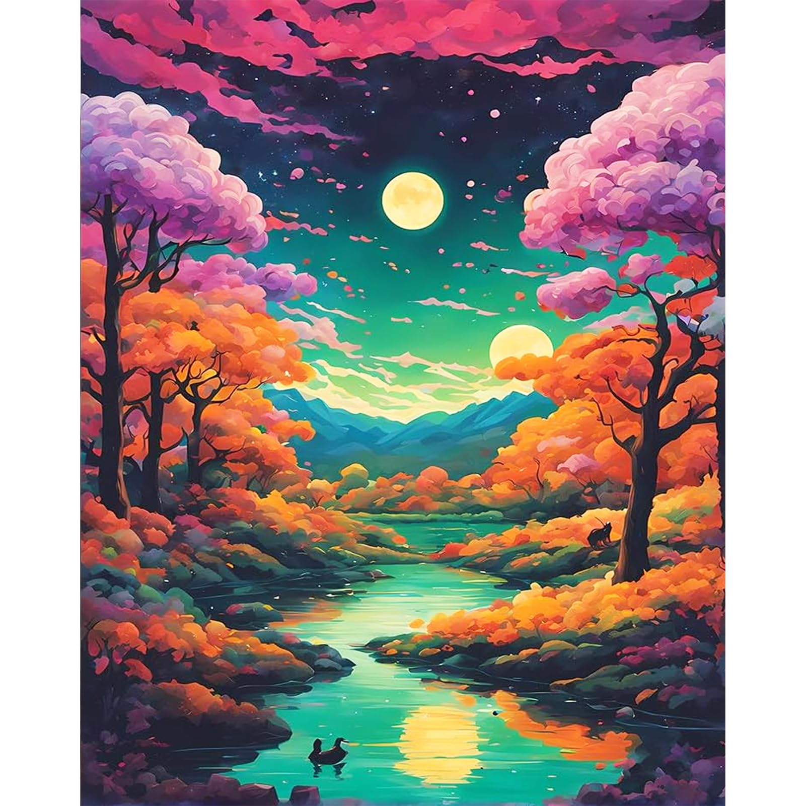 YALKIN Paint by Numbers Kits for Adults, Landscape Painting by Number Kits On Canvas,Without Frame DIY Color Oil Painting Acrylic Paints,Home Wall Decor 16x20in/40x50cm