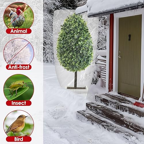 Miniatura 3 de 10 piezas de cubierta grande para plantas de invierno, protección contra la congelación, cubierta de plástico de protección de plantas de 35.5 x