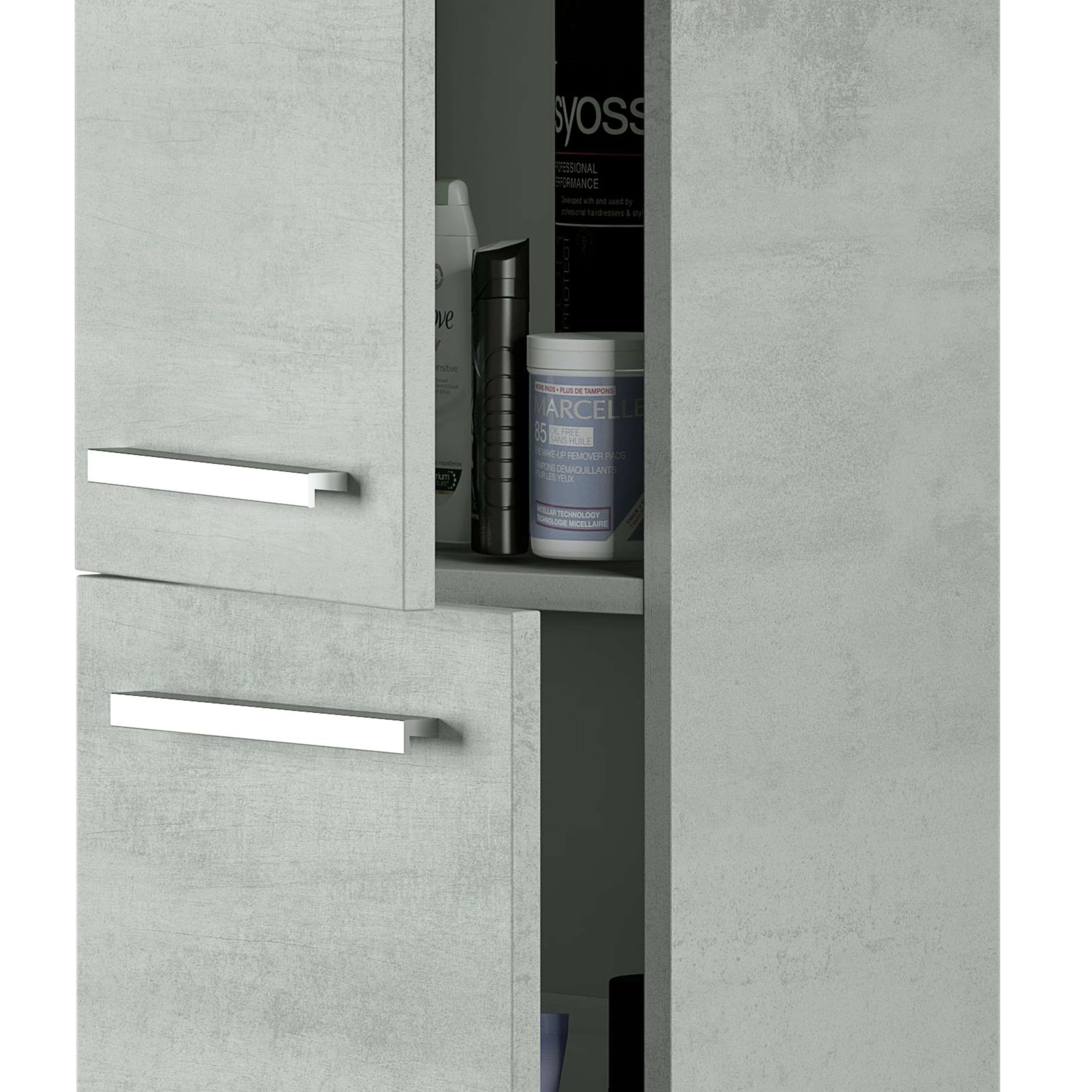Miroytengo Columna de Baño Suspendida Aruba en Melamina Color Cemento 30x150 cm