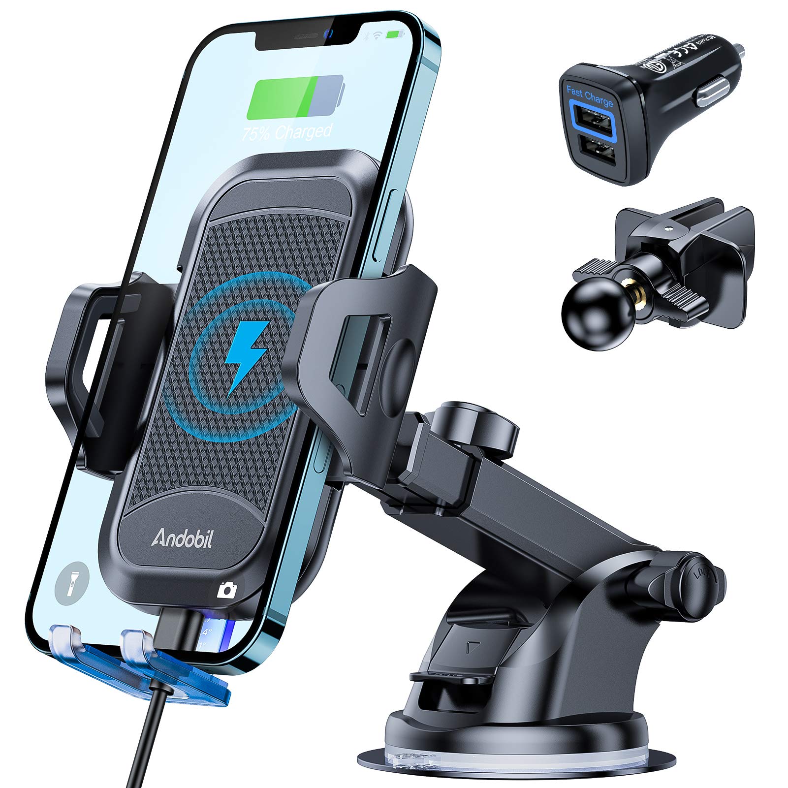 Andobilmobile Phone Holder Car With Charging Function Wireless