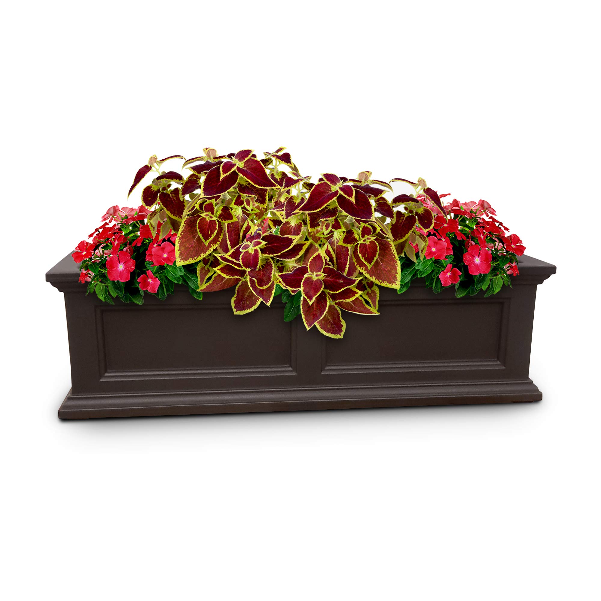 Mayne Fairfield 3ft Window Box - Espresso - 36in L x 11in W x 11in H - with 3 Gallons Built-In Water Reservoir (5822-ES)