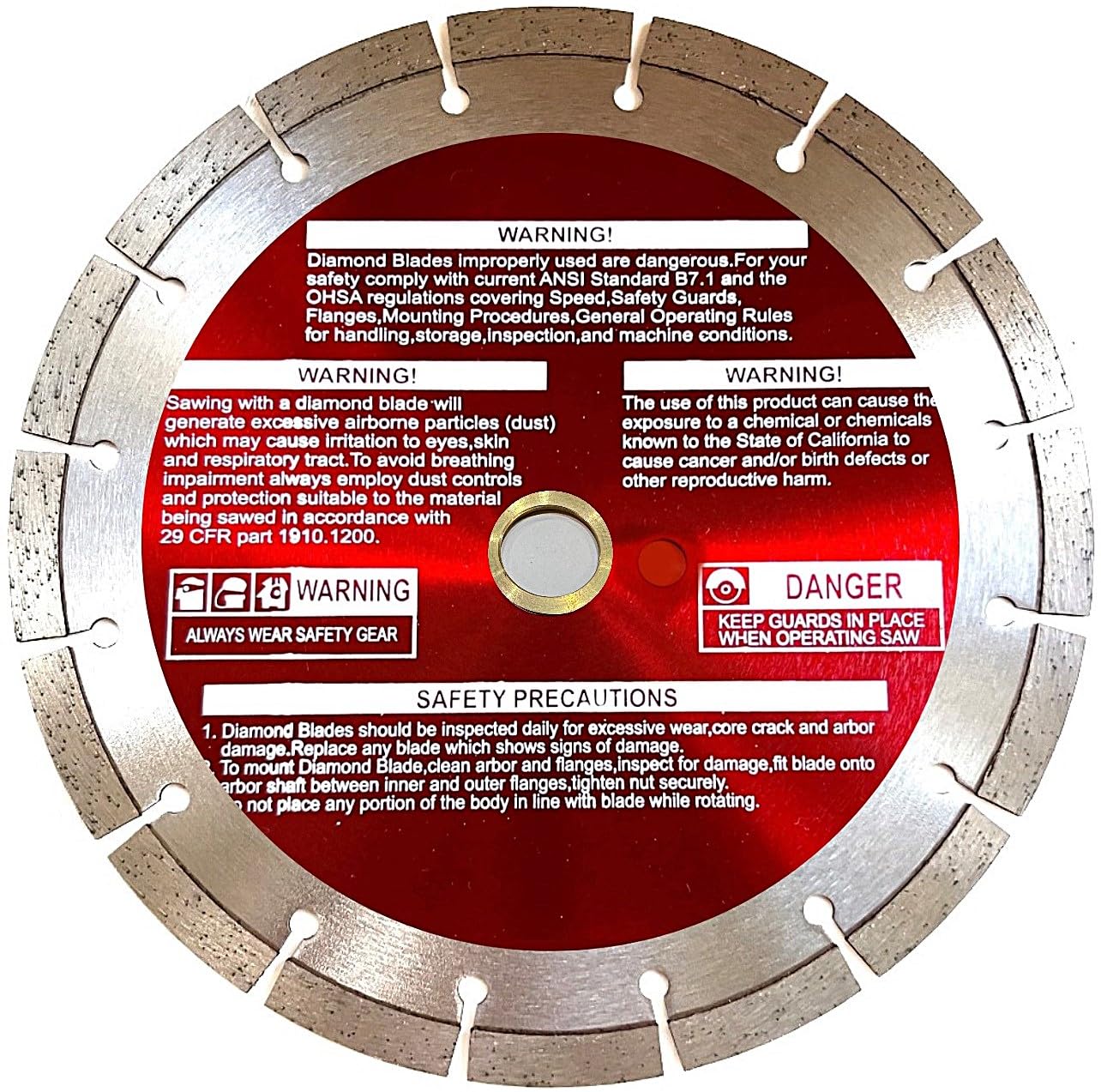 9'' Segmented Diamond Blade fits Milwaukee 2786-20 M18 Fuel 9" Cut-Off Saw (5 Pack)