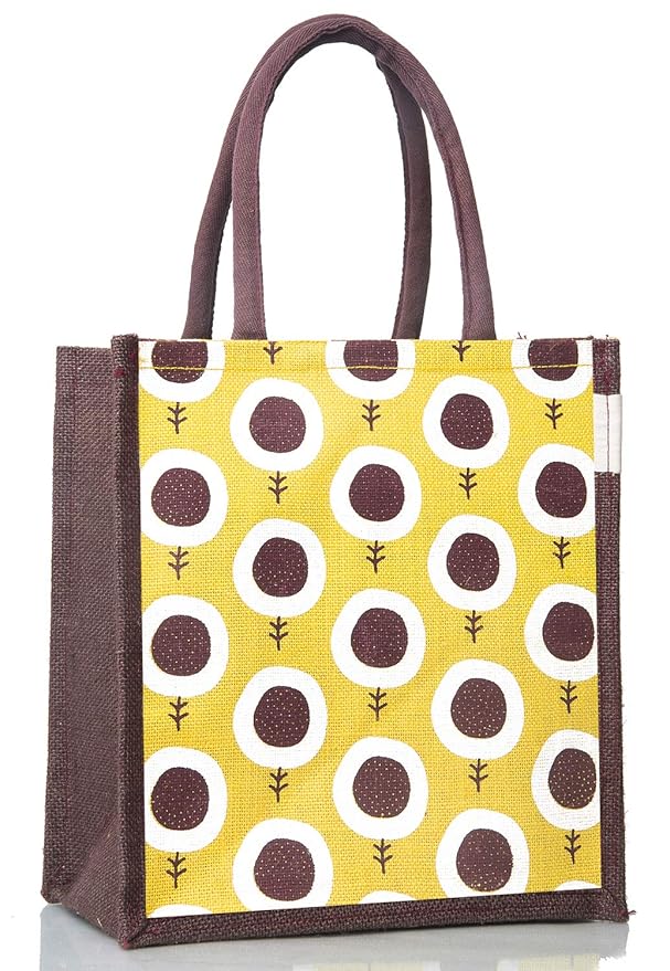 H&B Lunch Bags - Jute Bags | Jute Bags for Lunch | Lunch Bags for Office | Lunch Box Bag | Tiffin Bags | Gift Bags | Lunch Bag for Men | Carry Bag | Bags for Men | Eco-Friendly Lunch Bags - Sunflower