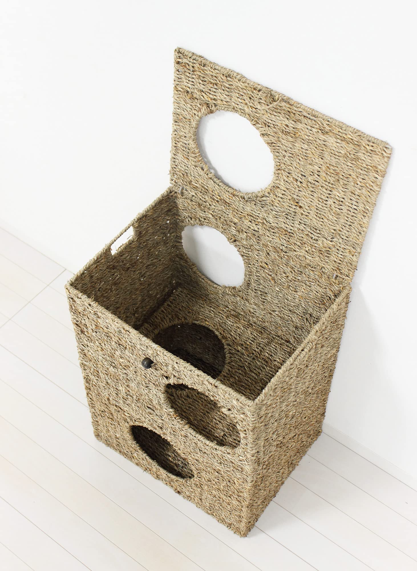 【新品・箱入】Newキャットプレイハウス 猫ちぐら シーグラス製 天然素材 Amazon.co.jp: クロシオ Newキャットプレイハウス ちぐら 猫ベッド 箱
