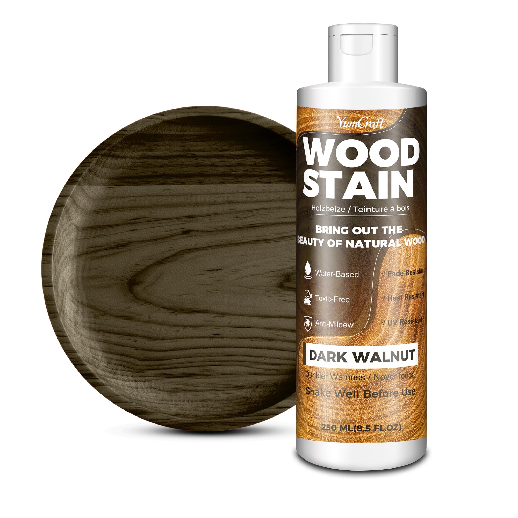 Tinte Para Madera 250ml Nogal, Barniz para Madera a Base de Agua, para Muebles Interior Exterior, Armarios, Gabinetes, Estantes y Puertas, Secado Rápido, Bajo Olor y No Tóxico — view 11