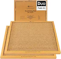 Placa para arranhar gatos, arranhadores ondulados recarregáveis e combináveis para gatos internos, papelão dupla face e reciclável (pacote com 2)