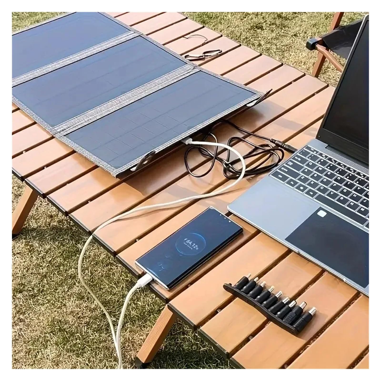 Składany Panel Słoneczny, Składany Panel Solarny Power Bank Przenośny USB Wodoodporny,do domu, na kemping