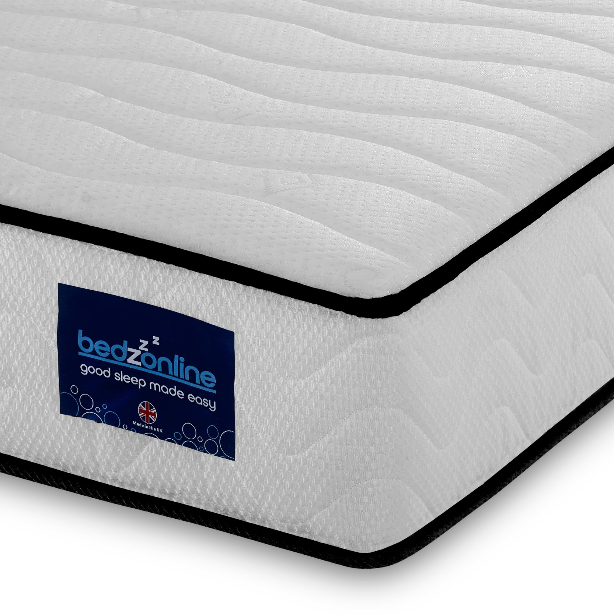 BEDZONLINE Pocket Spring Memory Foam Hybrid Mattress - UK Small Double | 190 x 120 x 20 cm | Cooling & Hypoallergenic | Medium Firm Orthopaedic Support | Motion Isolation & Pressure Relief
