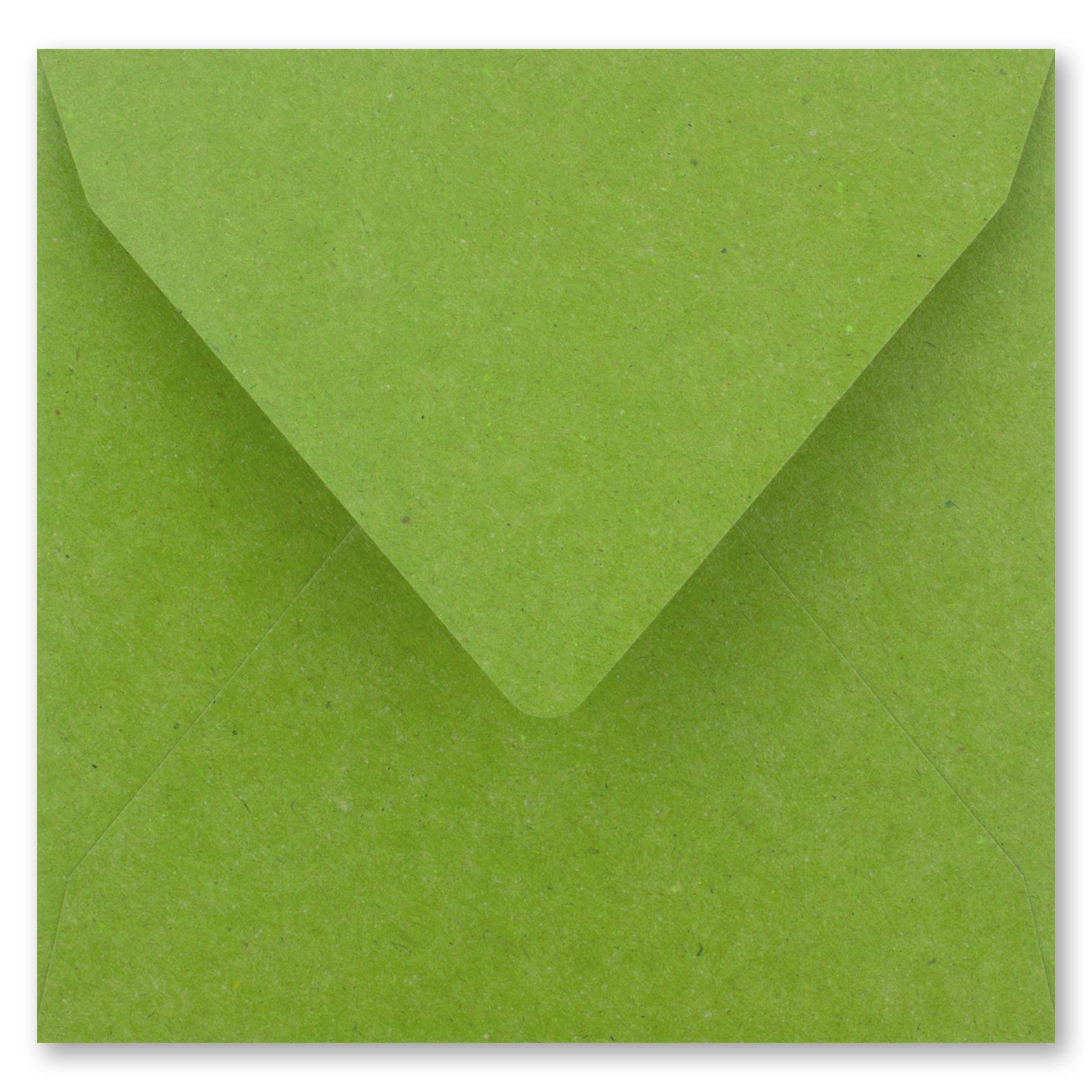 1000 x kwadratowe koperty w stylu vintage z jasnozielonego (zielonego) papieru typu kraft, ekologiczne, 15,5 x 15,5 cm, klejenie na mokro, spiczasta klapa NEUSER PAPIER