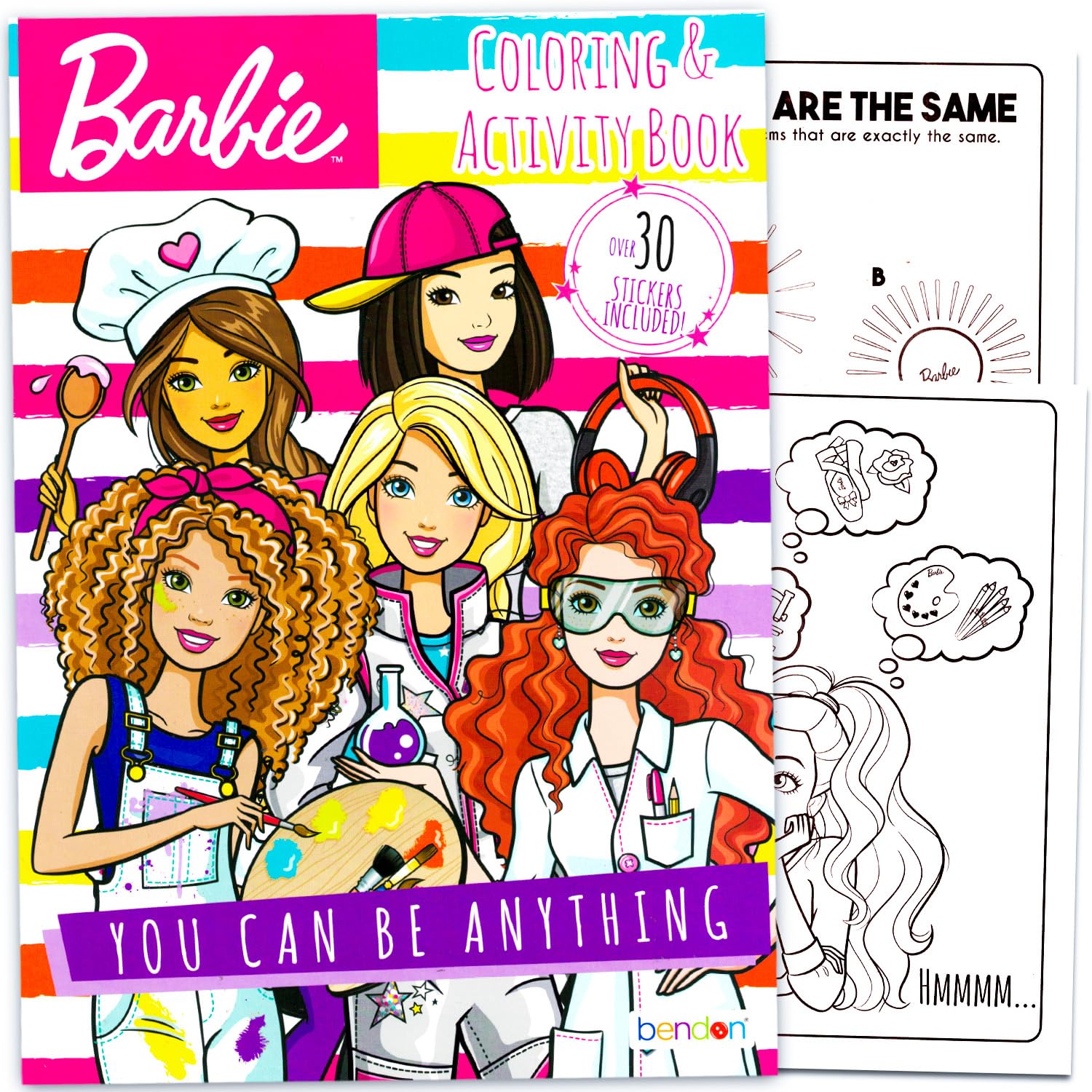 Barbie Confezione da 3 libri da colorare con adesivi, tatuaggi temporanei, altro | Confezione di forniture per feste Barbie per ragazze