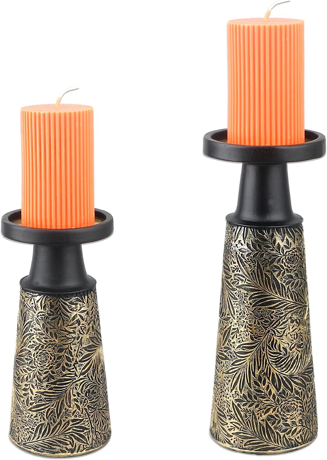 MILIVIXAY Large Pillar Candle Holder Set of 2Resin Candle