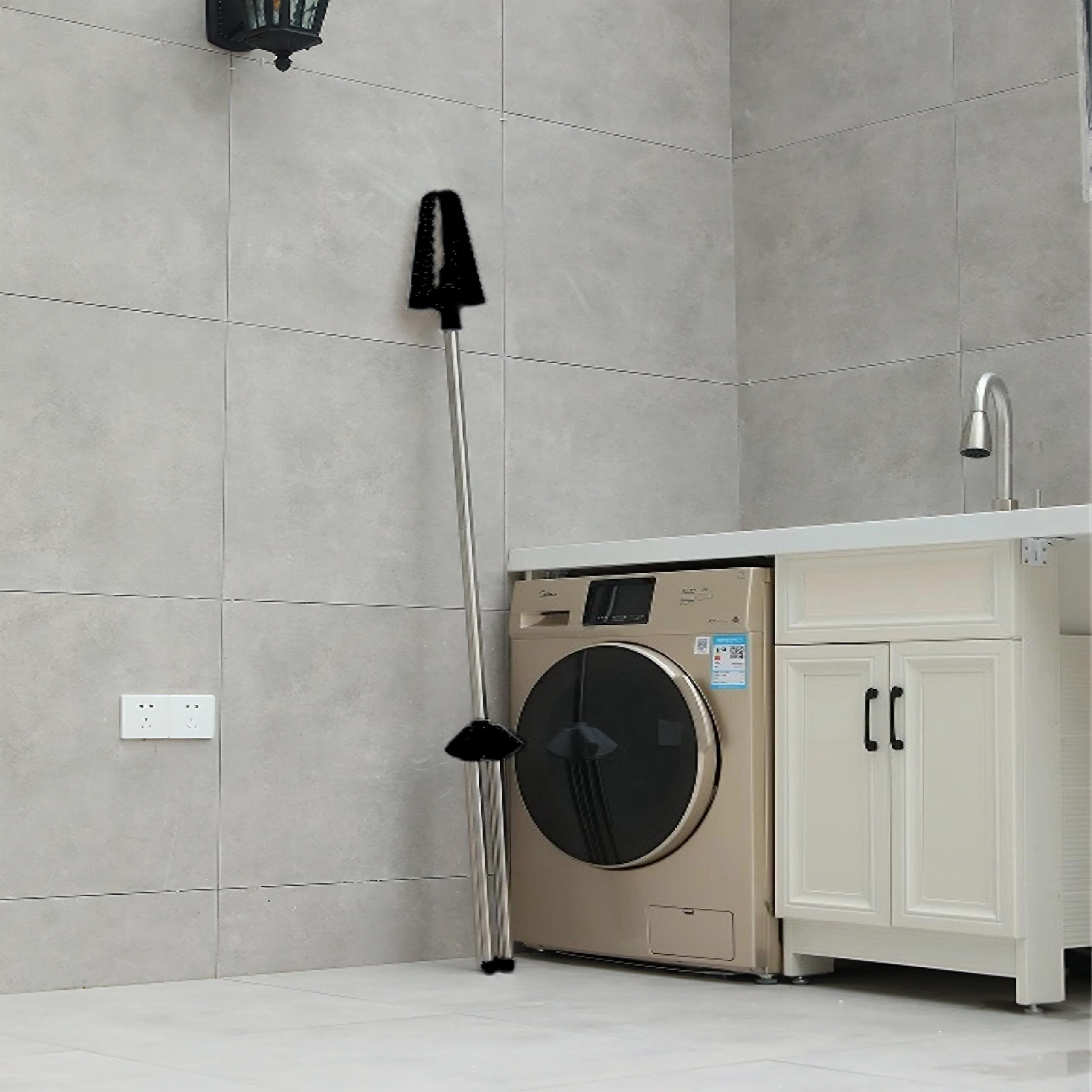 Tendedero abatible Relaxdays, para 27 Perchas, resiste hasta 15 kg, secador, Medidas: 143 x 56 cm, Negro/Plateado