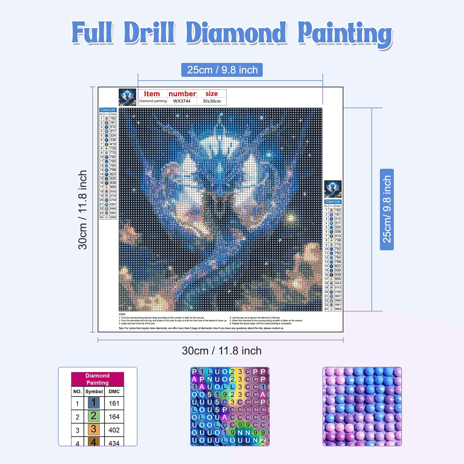 Mupmod Kit Diamond Painting Drago Taichi | Quadro 5D Fai Da Te 30x30 Cm Per Adulti E Bambini, Tela HD Con Strass Rotondi E Strumenti Inclusi
