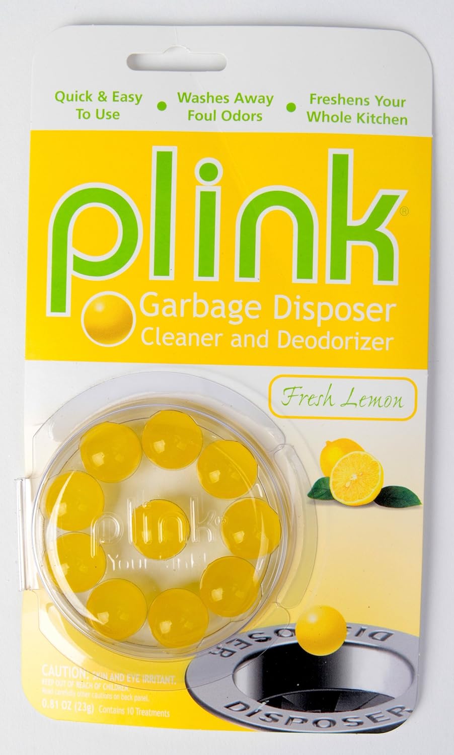 Summit Plink Garbage Fresh Lemon Disposal Cleaner and Deodorizer, 5-Pack