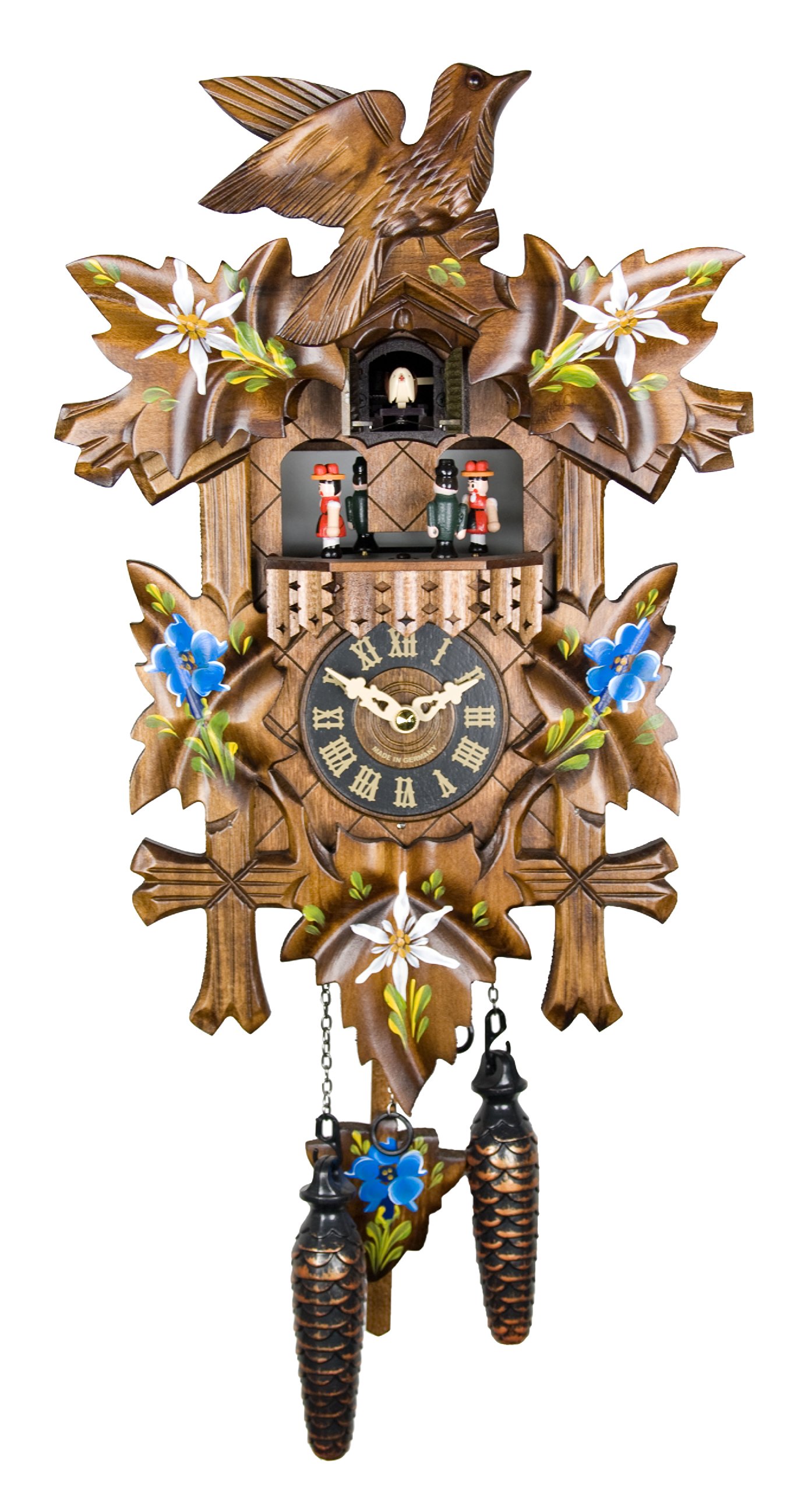 EngstlerQuartz Cuckoo Clock - Alpine Flowers Handpainted