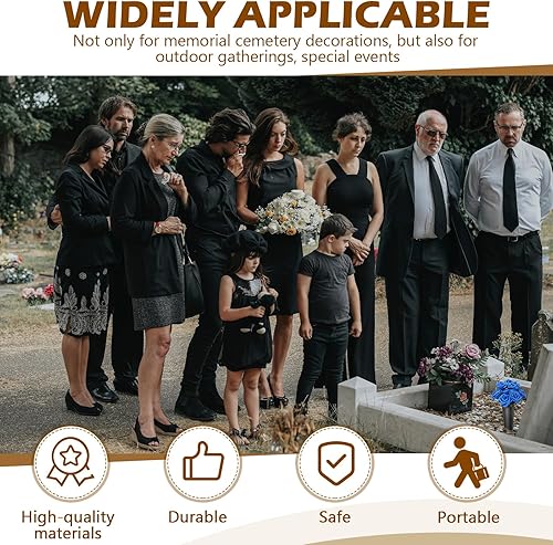 Miniatura 7 de 12 jarrones de cementerio con picos de plástico conmemorativo floral para tumba, jarrones con estacas para césped, lápidas, decoración junto a la