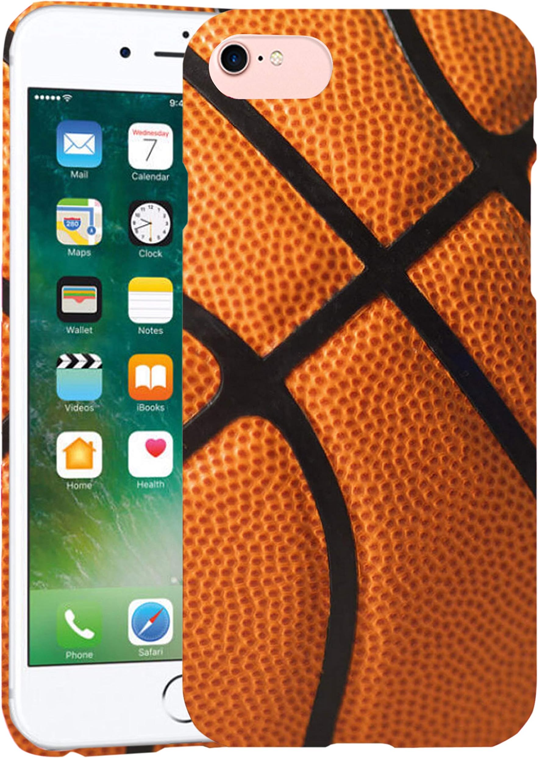 Glisten iPhone SE (2020) Case, iPhone 7/8 Case - Basketball Design Printed Slim Fit & Cute Hard Plastic Snap on Designer Back Case for  iPhone 7/8 / SE (2020) / SE 2nd Generation.