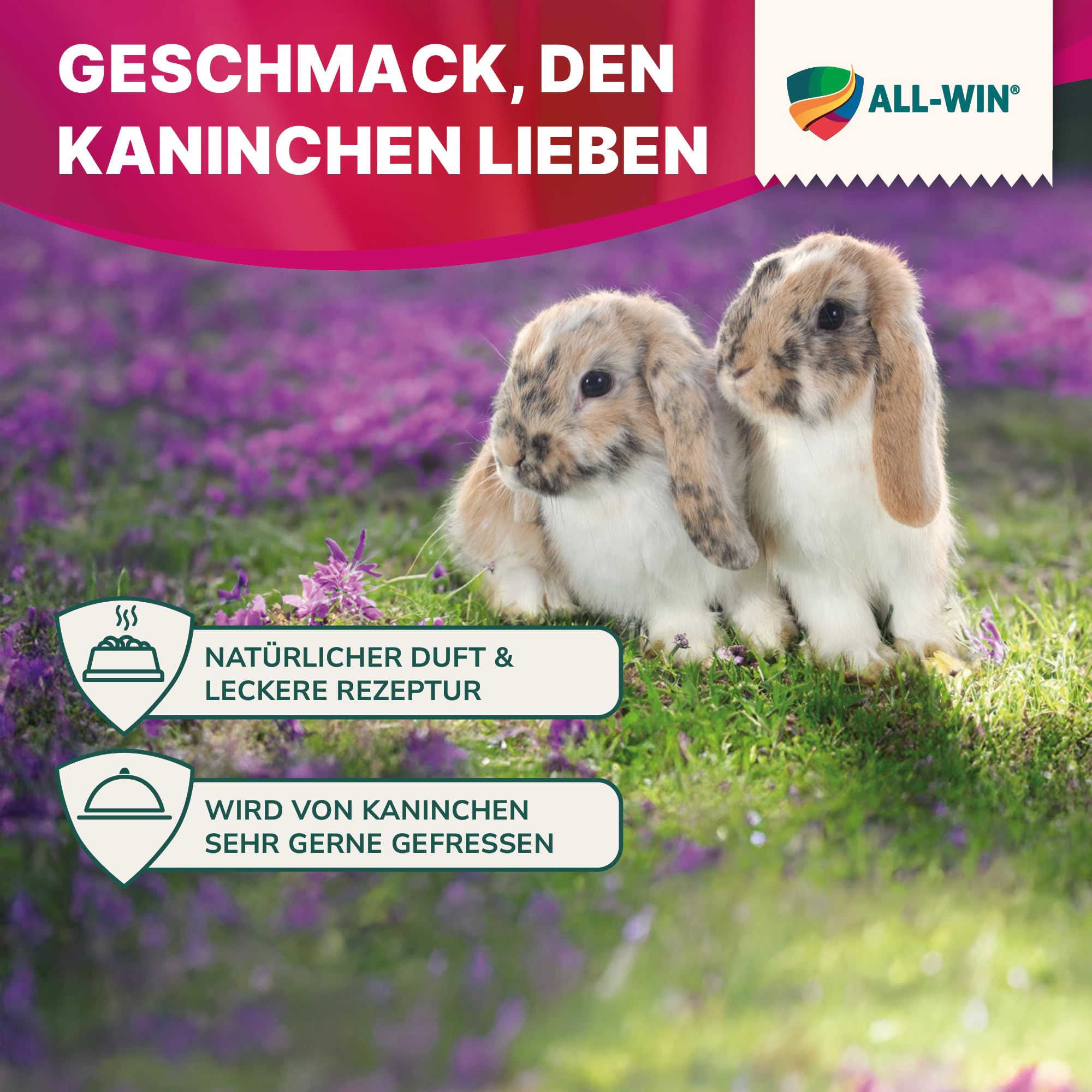 ALL-WIN AromKanin Kaninchenfutter für Zuchttiere 25 kg | Unterstützt Fruchtbarkeit, Milchleistung & Vitalität | Mit Kräutern, Vitaminen & Mineralstoffen | Hoher Energie- & Proteingehalt