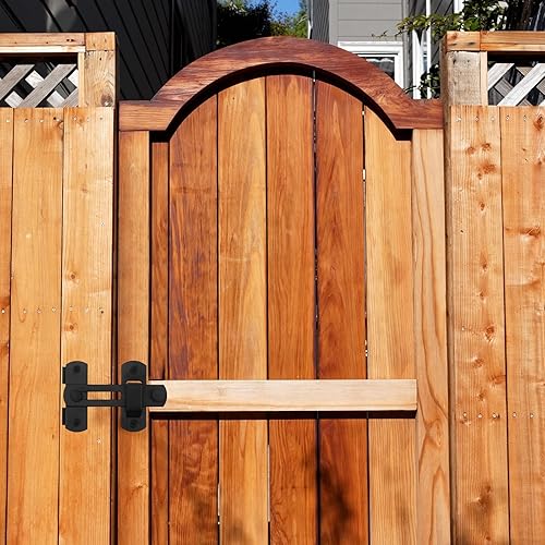 Miniatura 8 de Paquete de 2 cierres de puerta abatibles de 4 pulgadas, cerraduras deslizantes de acero inoxidable negro mate para ventanas de granero, armarios,