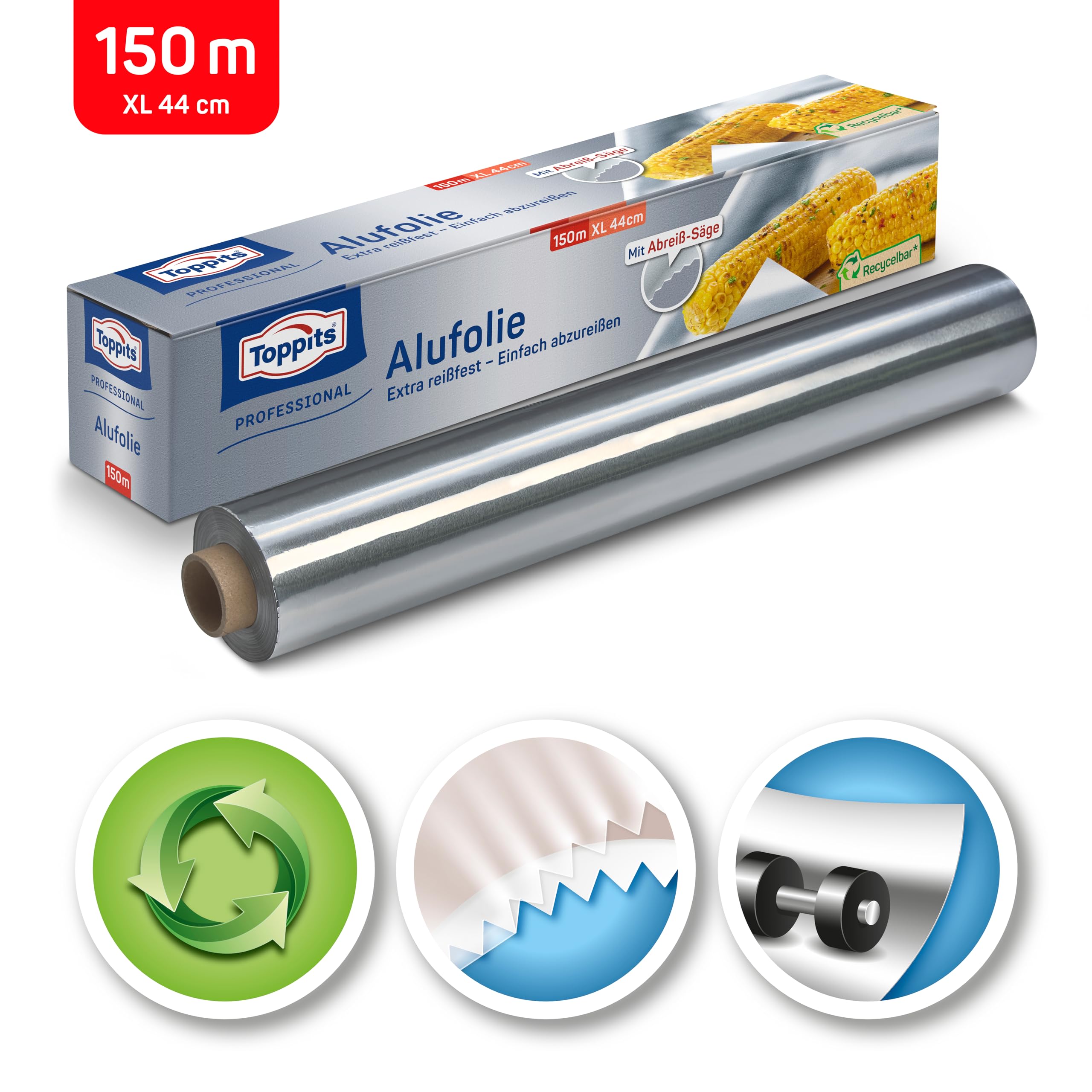 Toppits Lámina de aluminio de 150 m extra ancha, 1 unidad