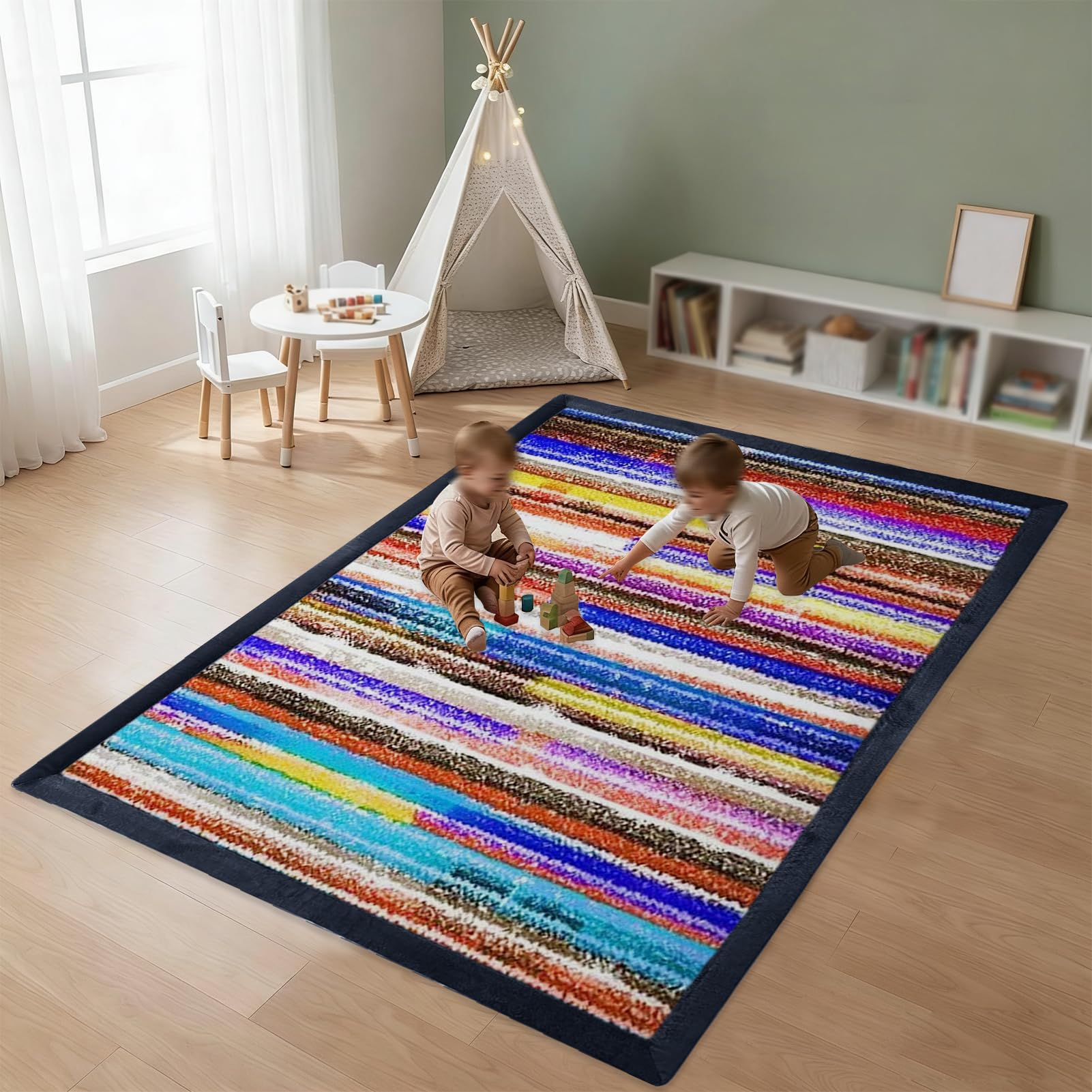 Baby Play Mat for Floor, 3 cm Thick Playmats for Babies, Soft Baby Rug Kids Playpen Mat for Crawling & Playing, Non-Slip Play Crawling mat for Nursery Baby, Soft Activity Floor Mat 80 x 180 cm
