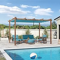 Vista 21 de PURPLE LEAF - Pérgola retráctil de 10 x 10 pies para exteriores con toldo para sol, refugio de metal para jardín, pabellón de patio, estructura