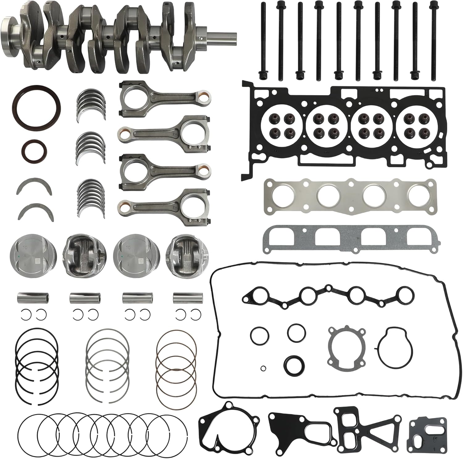 G4KF Engine Rebuild Kit | Crankshaft | Head Gasket Set | Con-Rods | Main & Rod Bearings | Piston & Ring | Head Bolts Fit For Hyundai Genesis Coupe 2.0T 2010-2012 231112G400