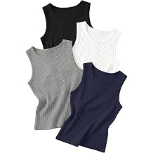 Oakgarden 4 Pack Boys Cotton Sleeveless Tank Tops | Ribbed, Teen Undershirts, Athletic, Casual, Soft, Basic Tanks, Summer, Everyday Wear, Sports, Park Visits, Pool Parties