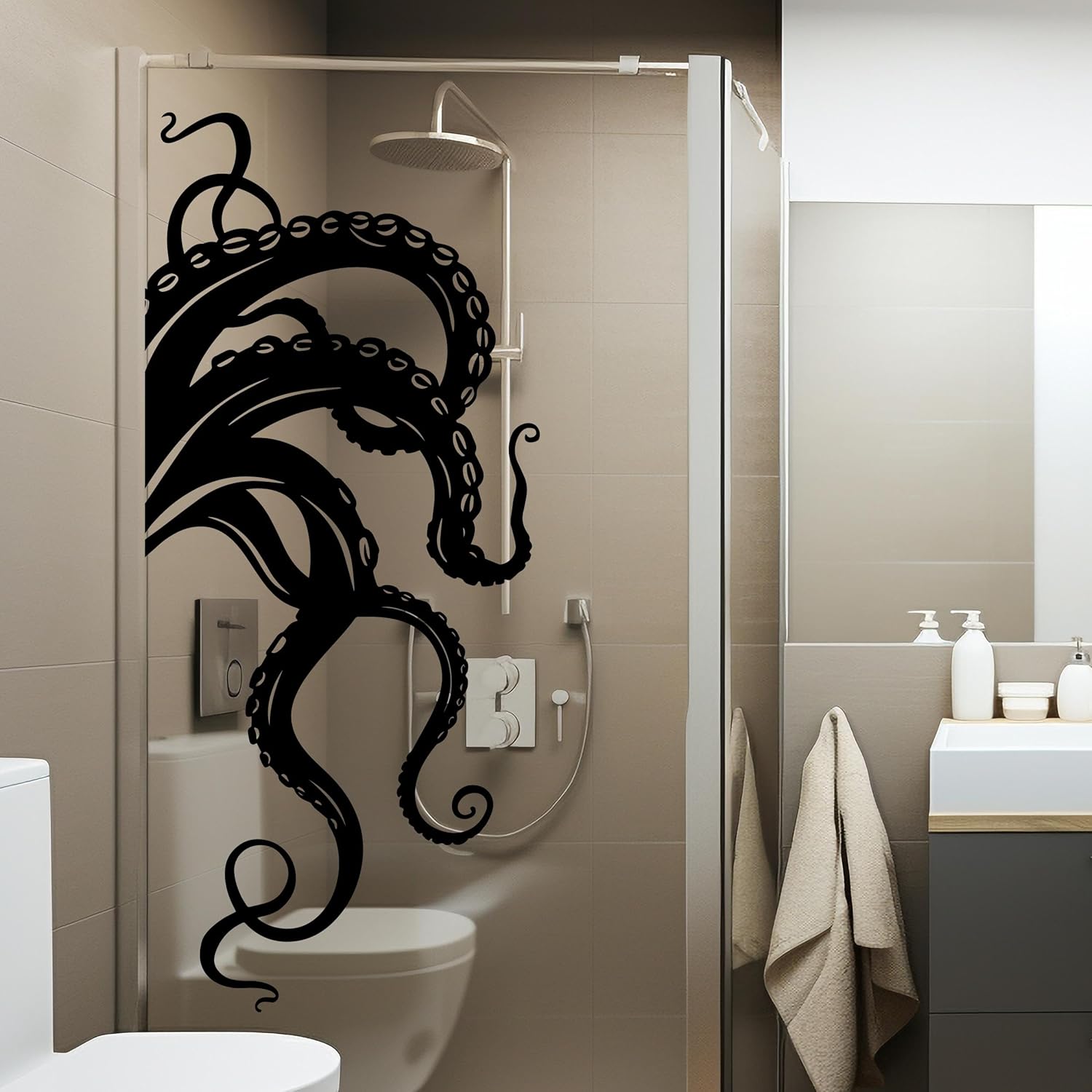 Octopus Wall Decal Bathroom - Octopus Sticker - Octopus Tentacle Wall Decals - Wall Decal Octopus - Wall Decals Octopus