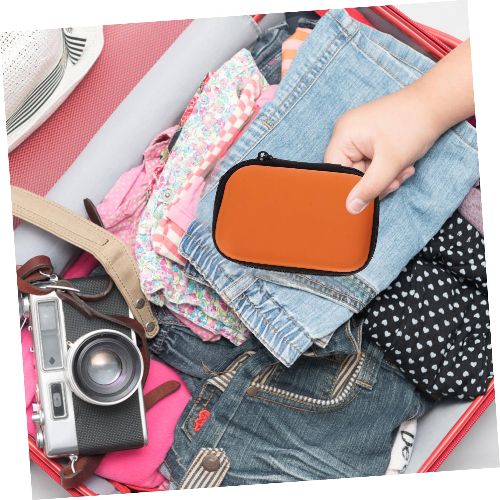 KICHOUSE 2Pcs Portable Hard Drive Case Durable Protective Bag for Travel Storage Space Saving Design Versatile Organizer for Computer Accessories Cables