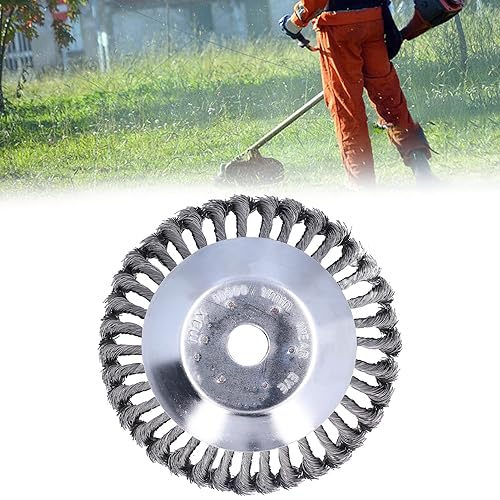 Miniatura 5 de Rueda de alambre de nudo torcido, cabezal de corte de cepillo de hierba, resistente al desgaste, 7.9 pulgadas de diámetro exterior de 1 pulgada de
