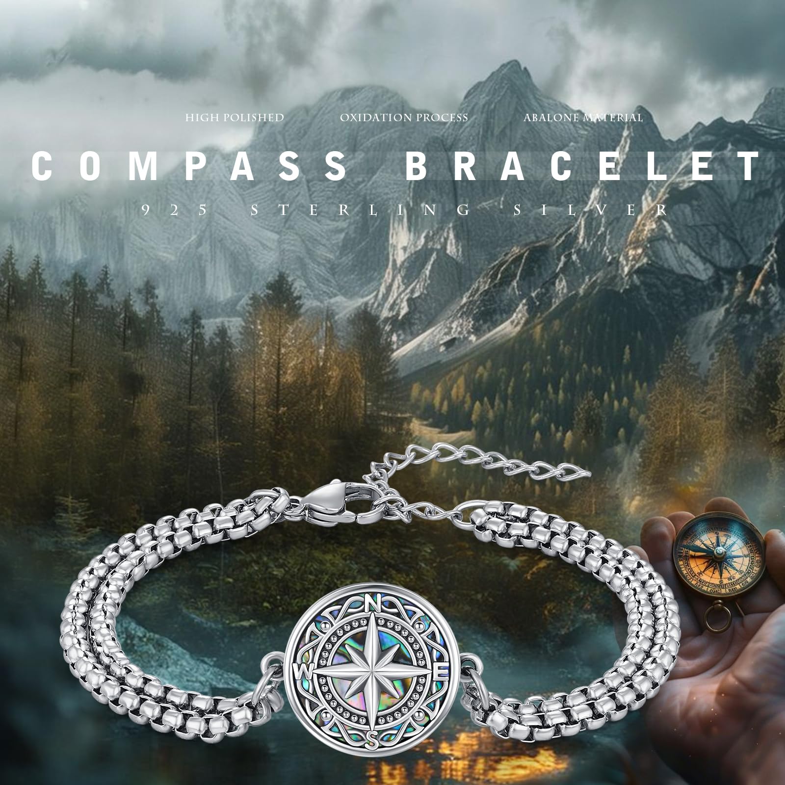 REDSUN Pulsera de urna de plata de ley 925, diseño de libélula, mariposa, brújula, nudo celta vikingo/urna de loto para cenizas Memorial Keepsake Cremación, joyas para hombre y mujer