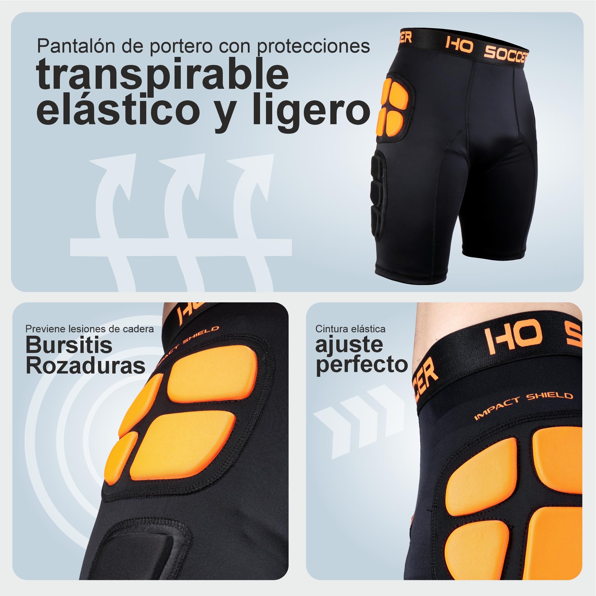 Ho Soccer Pantalones Cortos de Portero Short Impact Shield JR