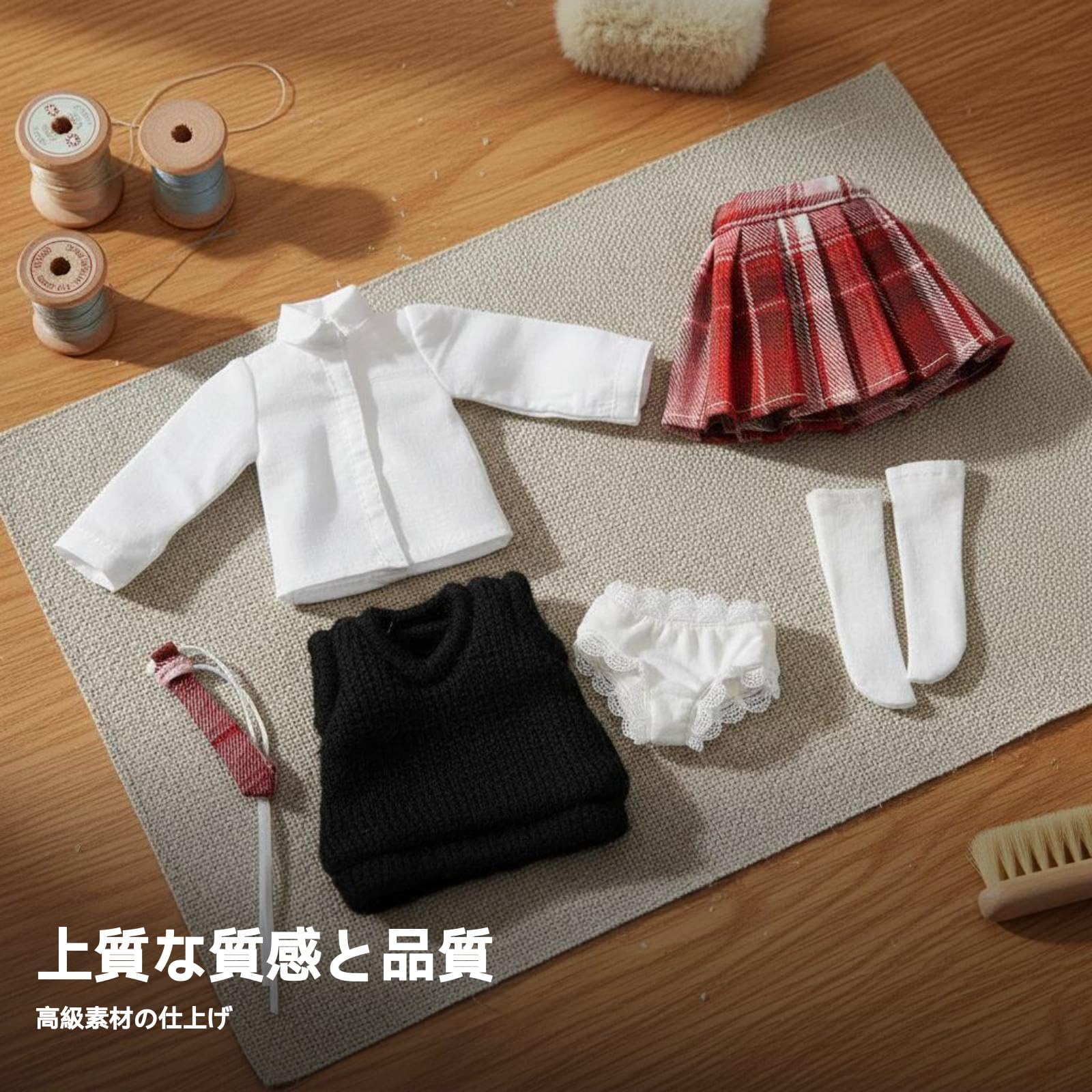 Vestito Bambola Abito Completo Abbigliamento Outfit Accessori Tessuto Morbido per Bambole 1/6 per Personalizzare La Collezione Adatto a Fotografia, Bianco Yf6-1233