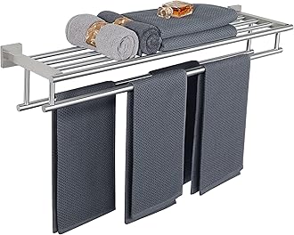 Alise Towel Rack,Towel Holder Towel Shelf with Double Towel Bars for Bathroom Lavatory,SUS 304 Stainless Steel Wall Mount Towel Hanger Storage,32 Inch Brushed Nickel