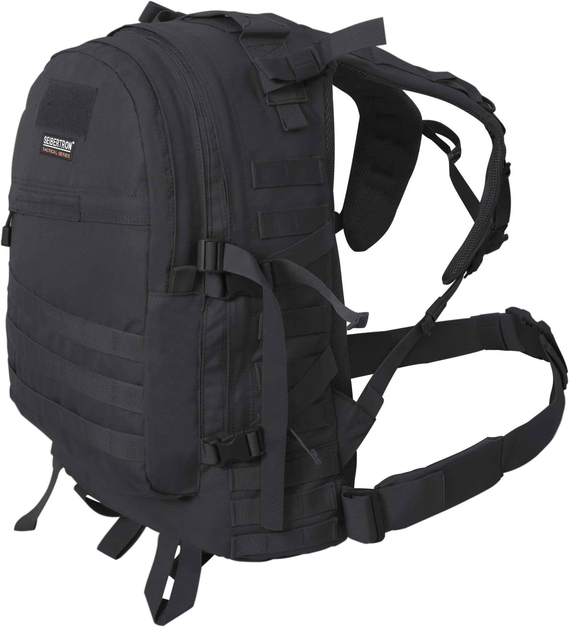 Seibertron Roving Motorcycle Riding Street Dirt Bike Waterproof Rucksack Backpack with Raincover (black-main bag)
