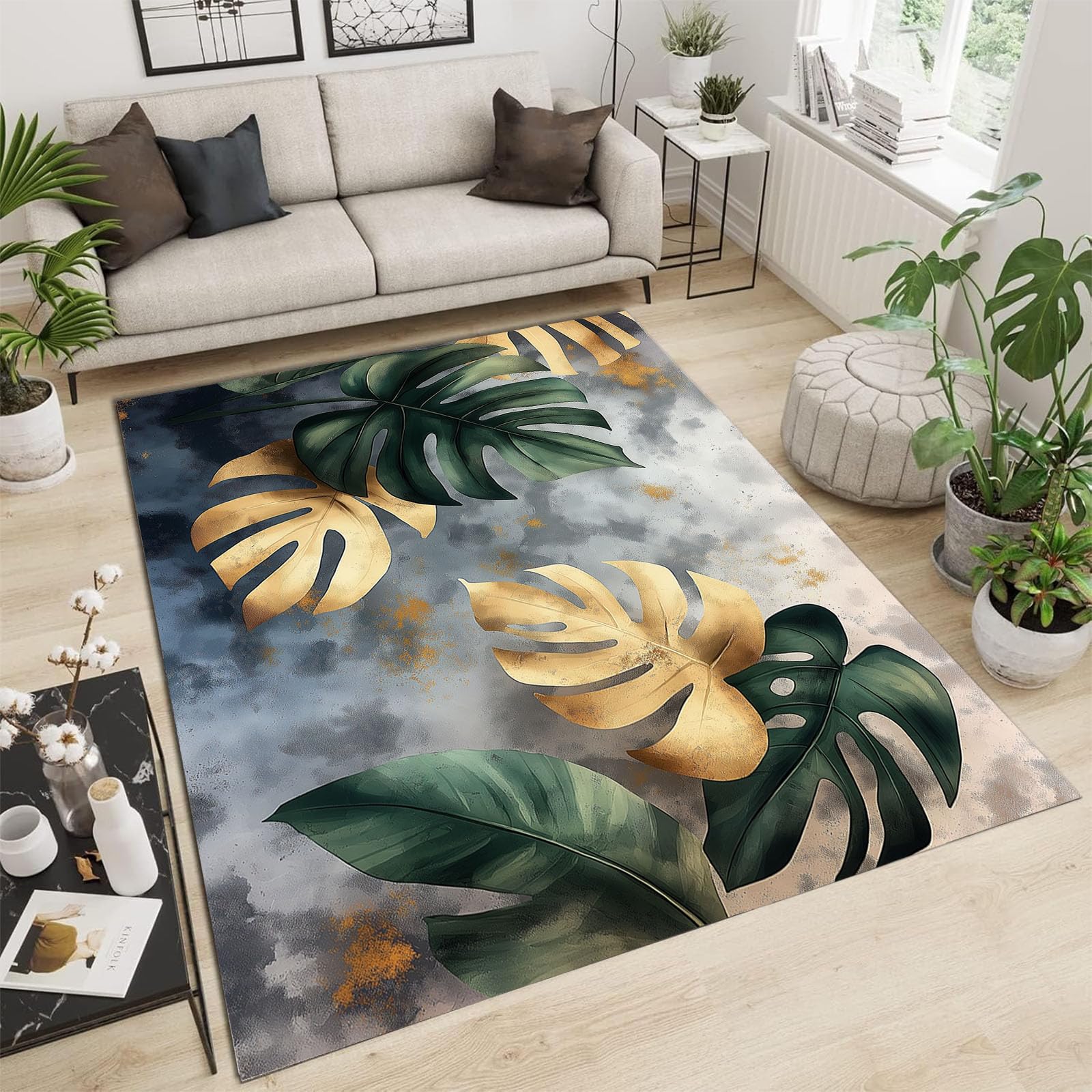 Tapis de feuilles tropicales pour créer un cocon chaleureux dans votre chambre