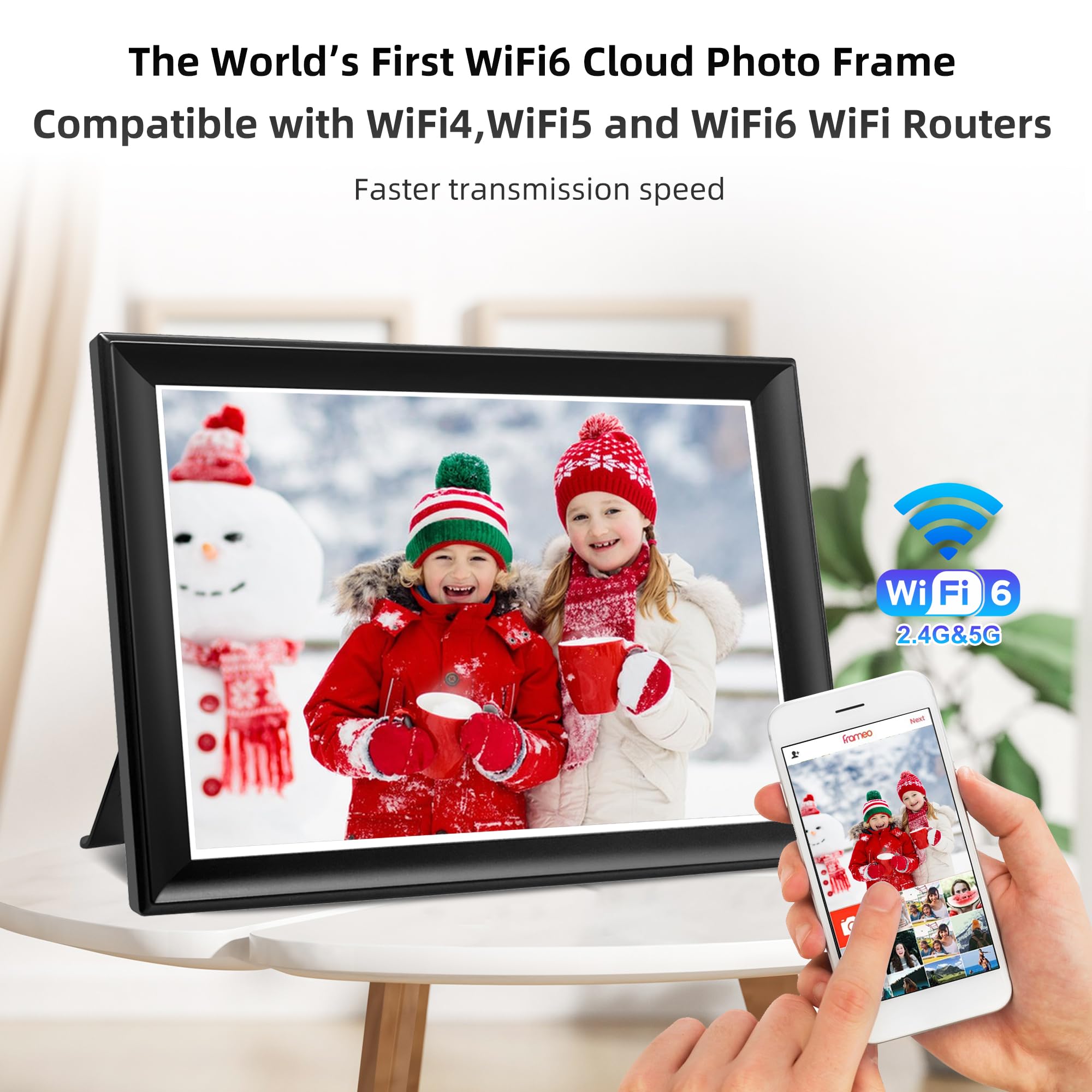 フォトフレーム Social Photo Frame 2K 64GB 11inch Digital Picture Frame WiFi6&5G digital photo frame