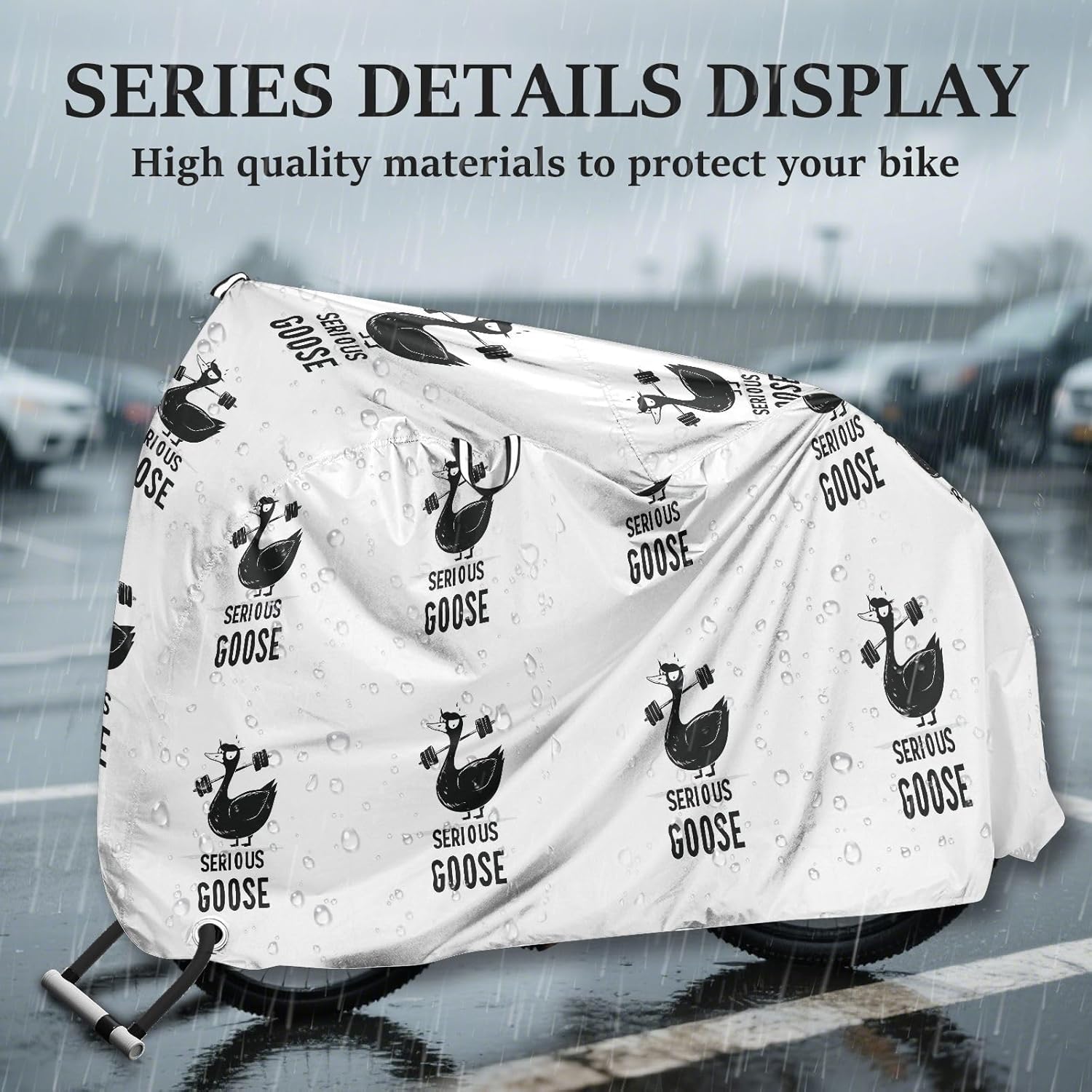 Serious gooses Gym Black Bike Covers Waterproof Motorcycle Cover Bikes Accessories