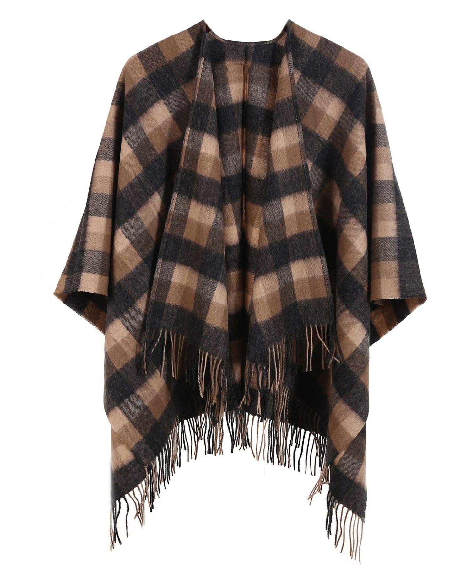 Edinburgh Cashmere 100% Pure Lambswool Cape – 124x125 cm, Extra Fine Cape Featured in Vogue, GQ, Tatler & Grazia | Winter Wear & Apparel, Natural Brown