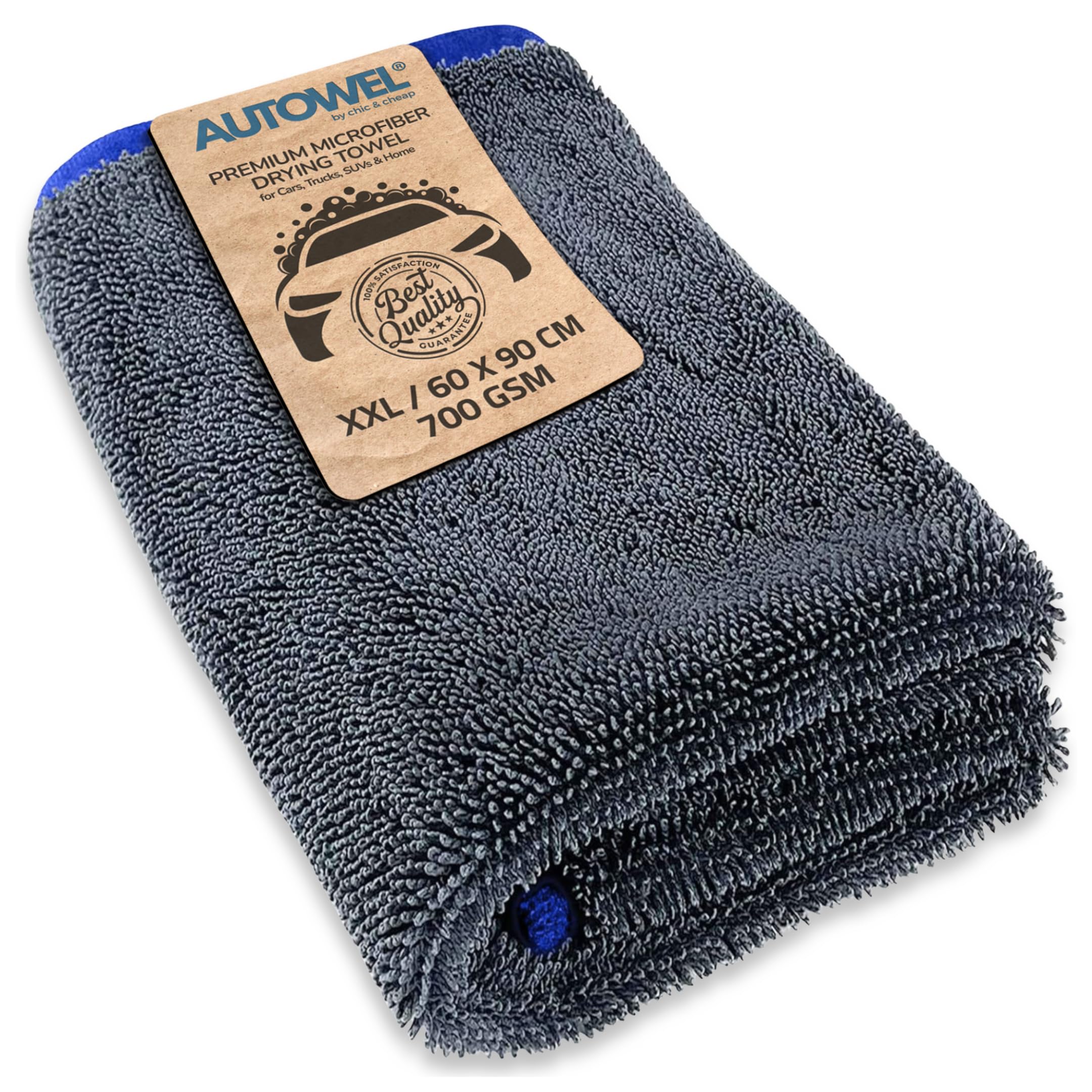 Sponsored Ad – AUTOWEL® XXL Professional Microfiber Car Drying Towel (60x90 cm) | 700 GSM Ultra Thick, Super Absorbent & Streak-Free | Twisted Loop Auto Detailing Cloth | Scratch-Free Car Drying Rag