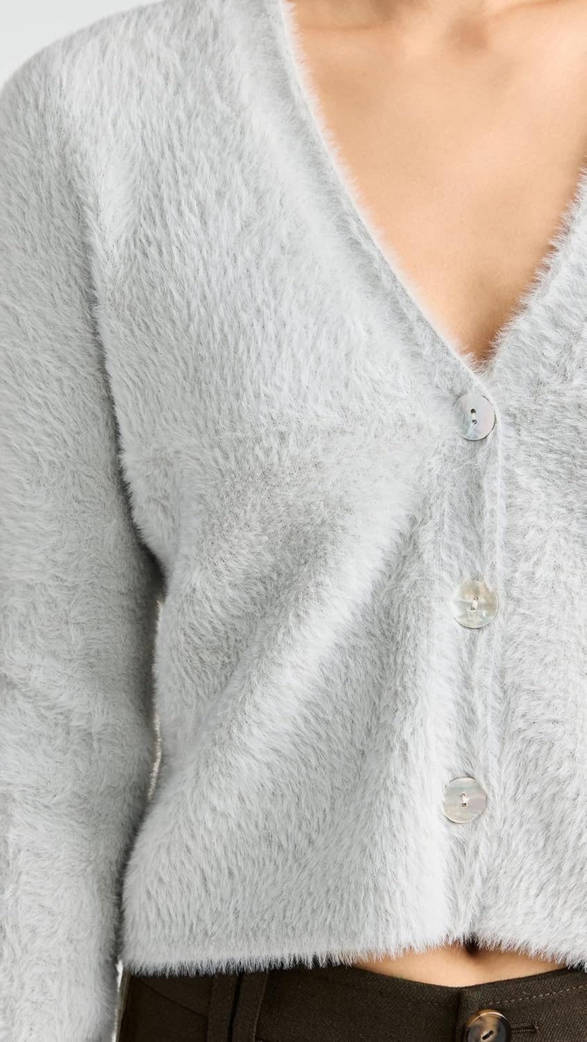 Vince Womens Eyelash V Neck Cardigan - Image 6